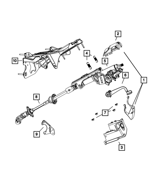Steering Column and Intermediate Shaft for 2011 Dodge Nitro #0