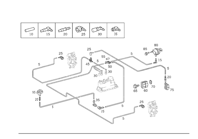 1581435 - Vacuum System/Hydraulic System: Piping for Mercedes-Benz Image image