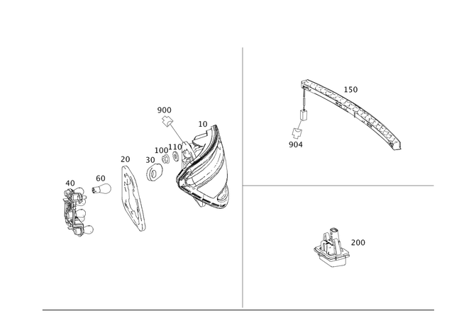 2048205464 - Electrical System: Rear Lamp Combination for Mercedes-Benz: C250, C300, C350, C63 AMG Image image