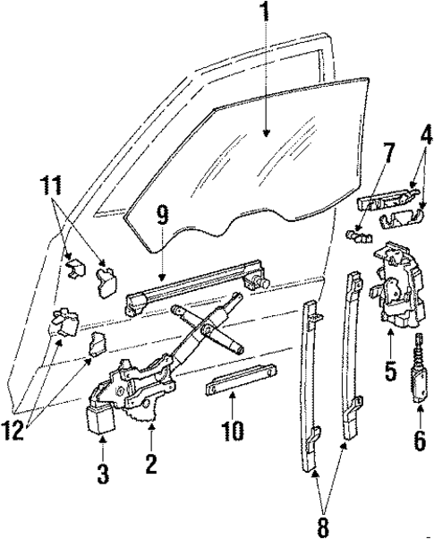 Glass - Door for 1985 Oldsmobile Toronado #0