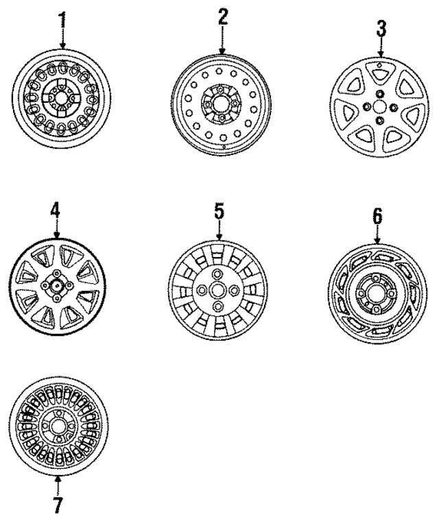 E63Z1007A - Suspension: Wheel, Steel for Ford: Tempo | Mercury: Topaz Image
