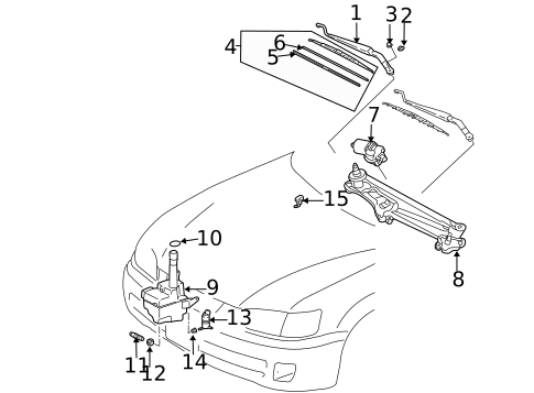 Wiper & Washer Components for 2002 Toyota Camry #0