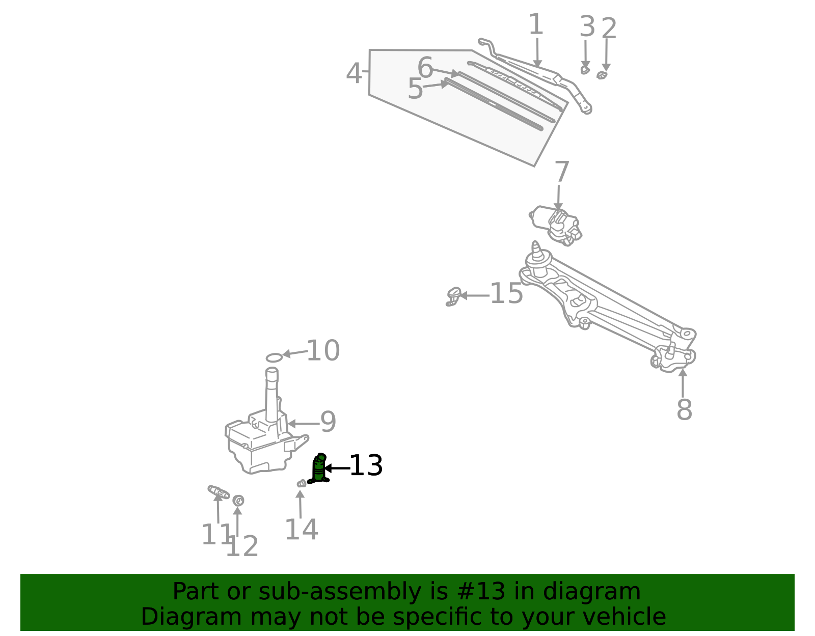 ISANCE Windshield Washer Pump With Grommet For Toyota Corolla Camry Solara 85330AA010-1438695