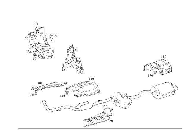 1706821071 - Exhaust System: Shielding for Mercedes-Benz Image image
