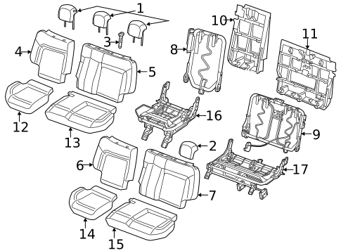 Rear Seat Components for 2021 Ram ProMaster City #0