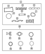 68034275AB - 2.4L Gas; Engine: Engine Upper Gasket Package for Mopar Image