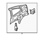 41217263851 - Body: Inner Quarter Panel for BMW: 640i, 640i xDrive, 650i, 650i xDrive, M6 Image