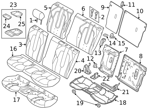 Rear Seat Components for 2012 Land Rover Range Rover Evoque #1