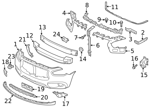 Bumper & Components - Front for 2019 INFINITI Q60 #1