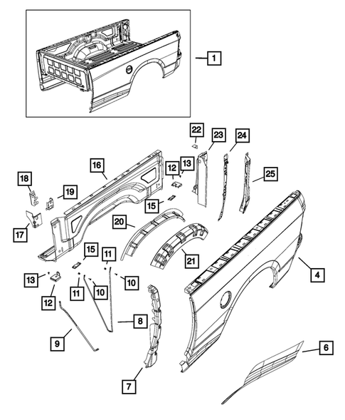 Pick-up Box and Fuel Filler Door for 2016 Ram 1500 #3