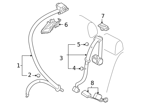 Rear Seat Belts for 2010 Audi A3 Quattro #0
