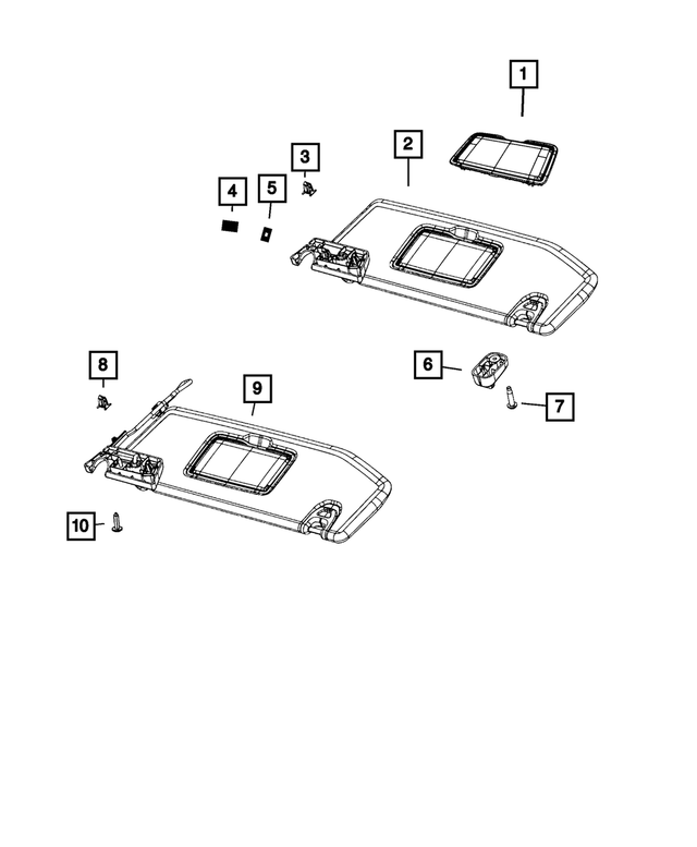 « 7QN83TX7AA – Interior Trim : Pare-soleil Trousse De Toilette pour Mopar Image »