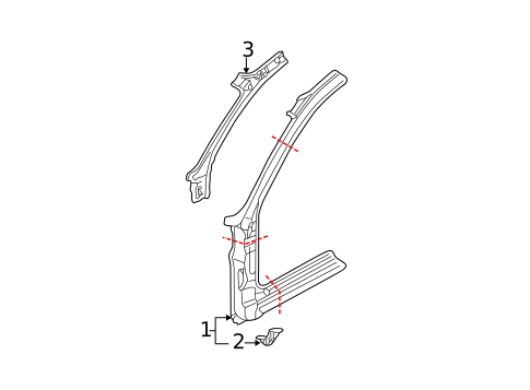 Hinge Pillar for 2003 Audi Allroad Quattro #0