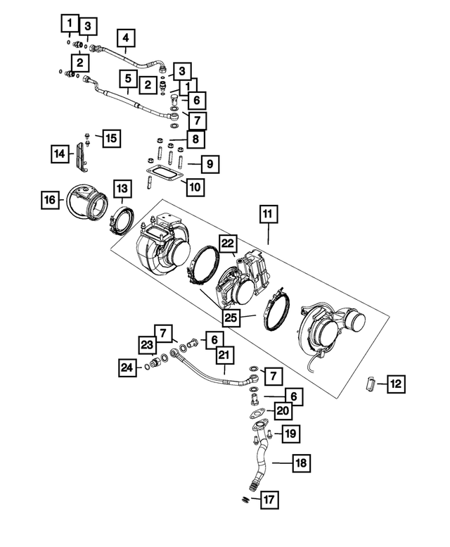 68321377AA - 6.7L Turbo Diesel; Engine: Turbocharger for Mopar Image image