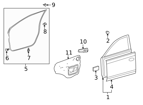 Door & Components for 2013 Toyota Corolla #0