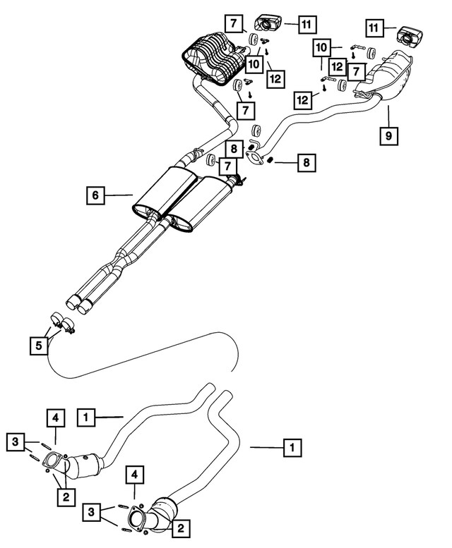 68068334AA - : Exhaust Muffler And Resonator for Mopar Image