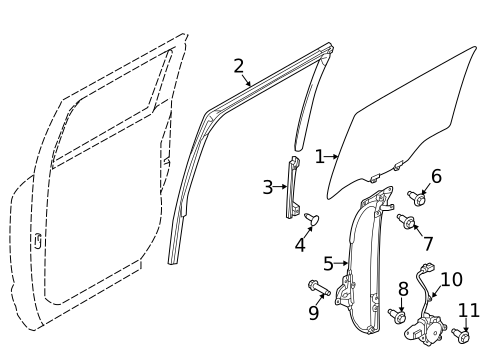 Glass - Rear Door for 2018 Nissan TITAN XD #0