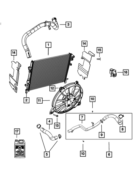 Radiator and Related Parts; Charge Air Cooler for 2011 Dodge Journey #0