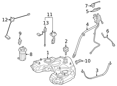 Fuel System Components for 2016 Mercedes-Benz GLE 450 AMG&reg; #1