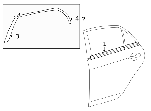 Exterior Trim - Rear Door for 2011 Toyota Corolla #0