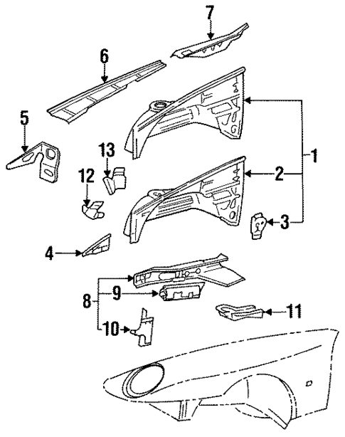 Structural Components & Rails for 1993 Porsche 968 #0