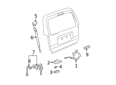 Back Door for 2007 Toyota 4Runner #0