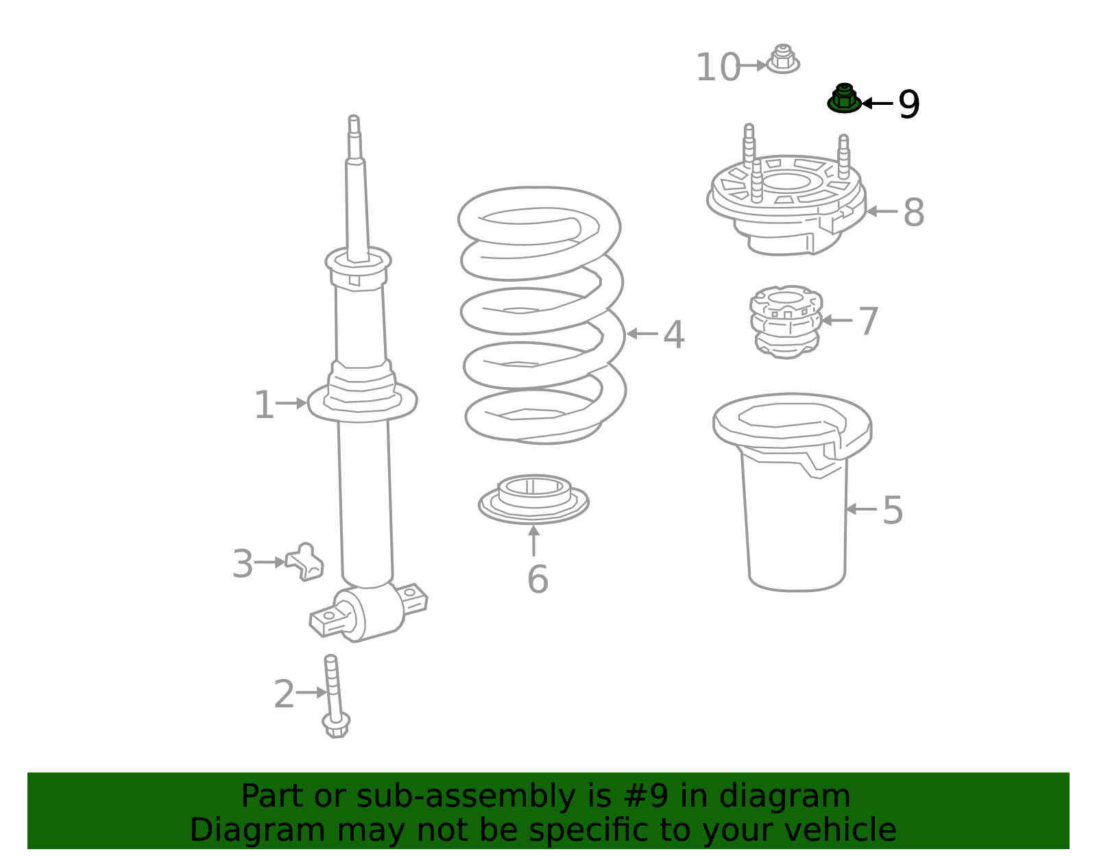 Front Shock Absorber Nut 11546467 GM | GMPartsDirect.com