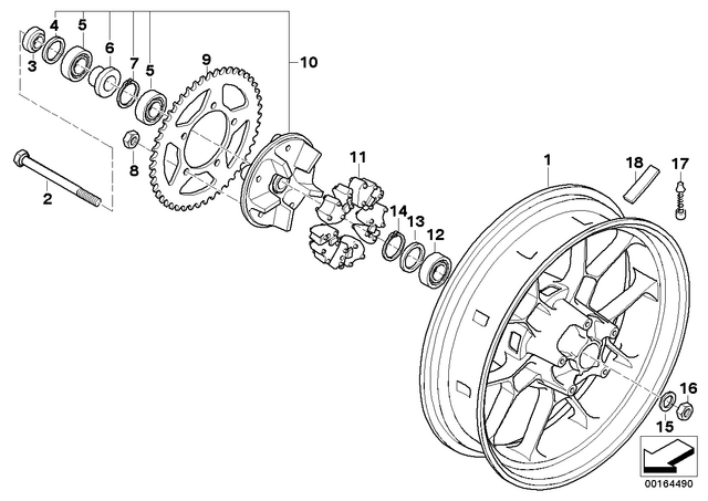 36317708791 - : Cast Rim, Rear for BMW-Motorrad Image