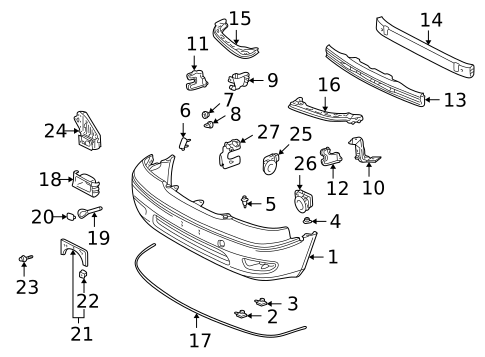 Bumper & Components - Front for 2002 Lexus LS430 #0