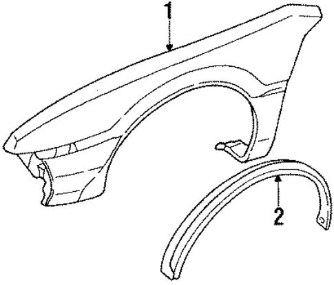Exterior Trim - Fender for 1991 Subaru XT #0