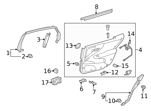 Interior Trim - Rear Door for 2019 Lexus LS500 #1