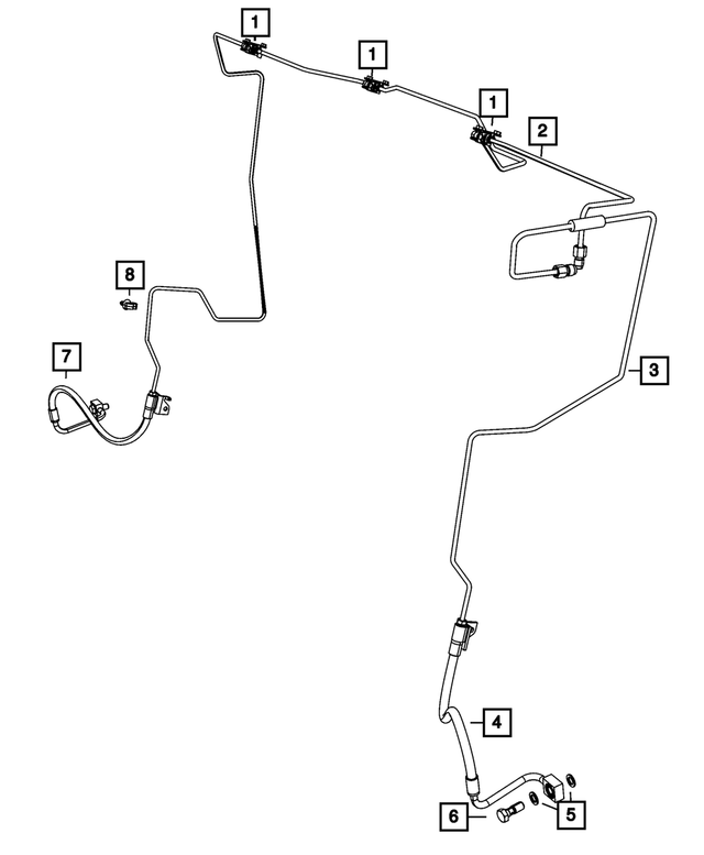 68347123AD - Brakes: Brake Hose for Jeep: Grand Cherokee, Grand Cherokee L Image