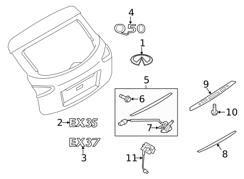Exterior Trim - Lift Gate for 2009 INFINITI EX35 #0