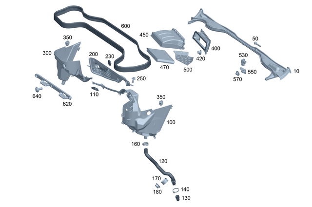 4656206800 - Heating and Ventilation: Partition for Mercedes-Benz: G500, G550, G580, G63 AMG Image image
