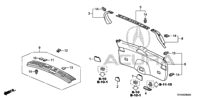 Tailgate Lining for 2008 Acura MDX #0