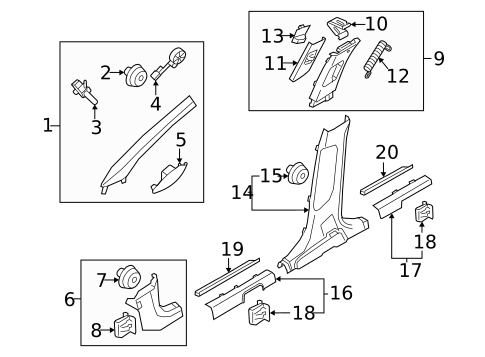 Interior Trim - Pillars for 2023 Kia Sportage #0