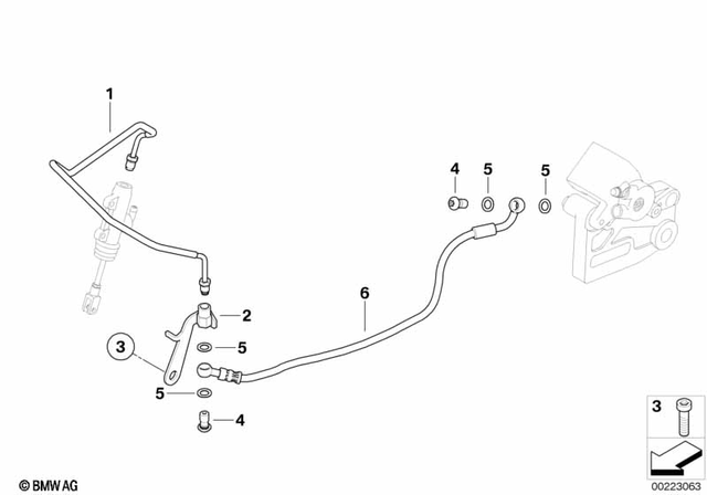 34217724361 - Brakes: Brake Hose Rear for BMW-Motorrad Image