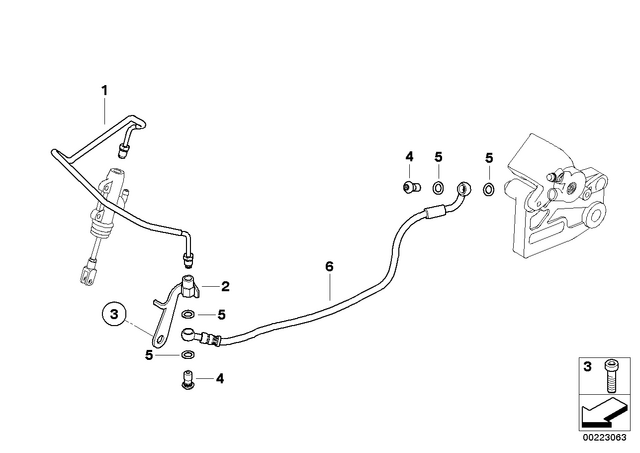34217724361 - Brakes: Brake Hose Rear for BMW-Motorrad Image