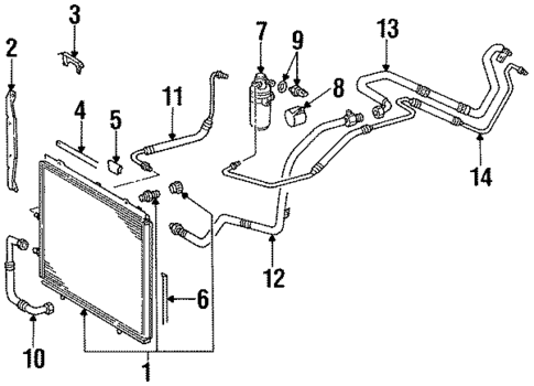 Condenser, Compressor & Lines for 1993 Mercedes-Benz 400 SEL #0