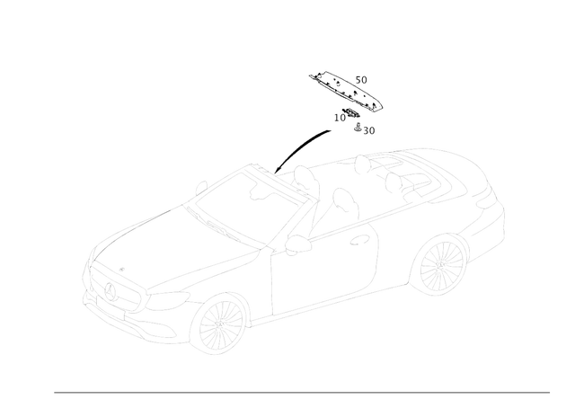 2387700080 - Soft Top: Trim, Header Bow for Mercedes-Benz: E400, E450, E53 AMG Image image