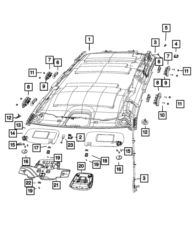 1WK21PS4AF - Interior Trim: Visor, Left for Mopar Image