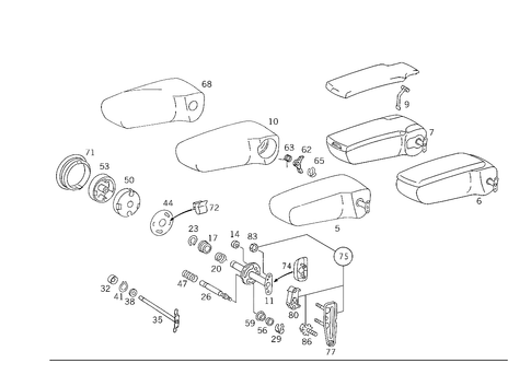 Folding Armrest for 1988 Mercedes-Benz 300CE #0