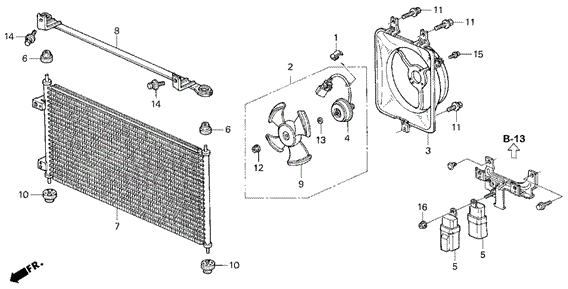 A/C Condenser (V6) for 1995 Honda Accord #0