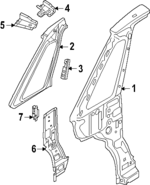 1T3802125H - Body: Upper Pillar for Volkswagen Image