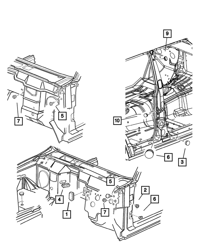 « 4373728 – Body Sheet Metal Except Doors : Bouchon, Trou D`antenne pour Mopar Image »