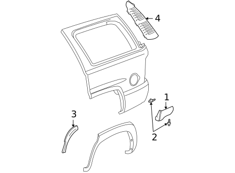 Exterior Trim - Quarter Panel for 2003 GMC Yukon #0