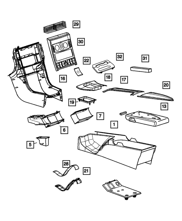 XZ95BD5AA - Instrument Panel and Radios and Consoles: Console Housing for Mopar Image image