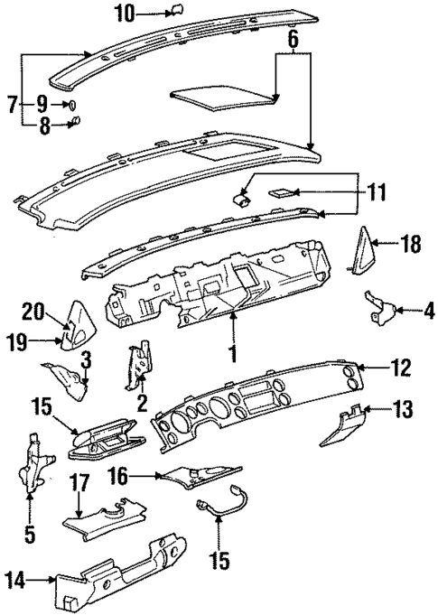 Instrument Panel Components for 1995 Buick Riviera #0