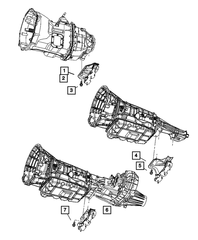 68187866AC - Engine and Transmission Mounting: Transmission Mount Bracket for Mopar Image