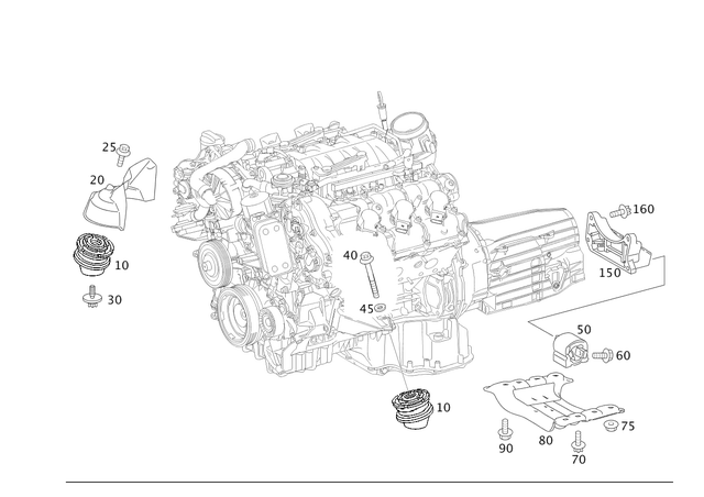 2029902201 - Engine Suspension: Hexagonal Head Screw for Mercedes-Benz Image image